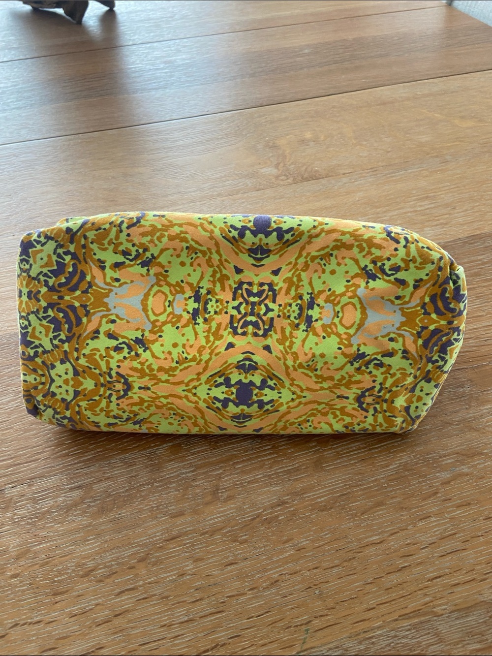 Maaji Tropical Leaf Print Cosmetic Bag - Aqua & Brown - Picture 3 of 7